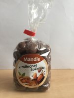 Mandle v mliečnej čokoláde 250 g