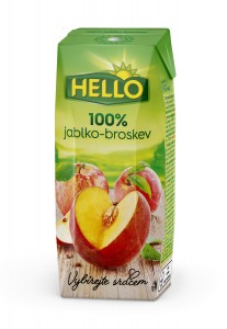 Hello 100% jablko-broskyňa 250 ml